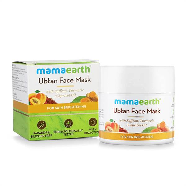 Mamaearth Ubtan Face Mask with Saffron and Turmeric for Skin Brightening and Tan Removal 